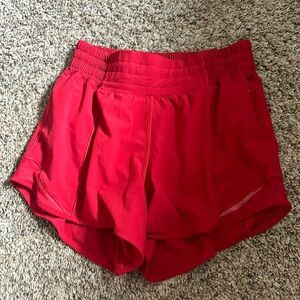 Lululemon red shorts size 0.